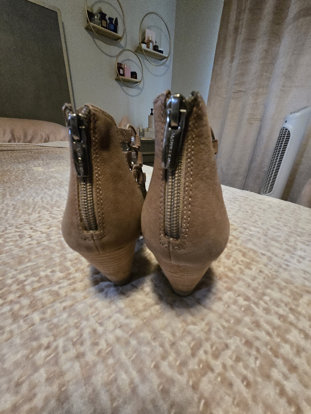Vince Camuto Taupe Suede Lace-Up Gladiator Heels - Picture 3 of 5